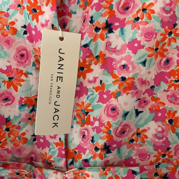 Janie and Jack Girls Floral Smocked Dress Size 10 NWT Peter Pan Collar - Picture 3 of 6